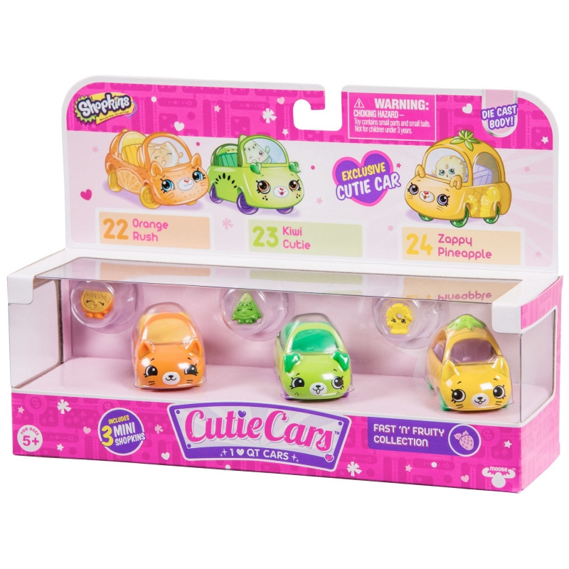 Ігровий набір Shopkins 3 машинки Cutie Cars з фігурками