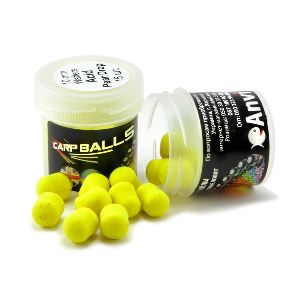 Бойлы CarpBalls Wafters Acid Pear Drop, 15шт/уп