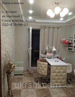 Стульчик мастера Robi Star, маникюрный стол Queen, кресло клиента Ice Queen.