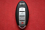 Nissan leaf, rogue корпус ключа на 4 кнопки + вставка Оригінал, фото 2