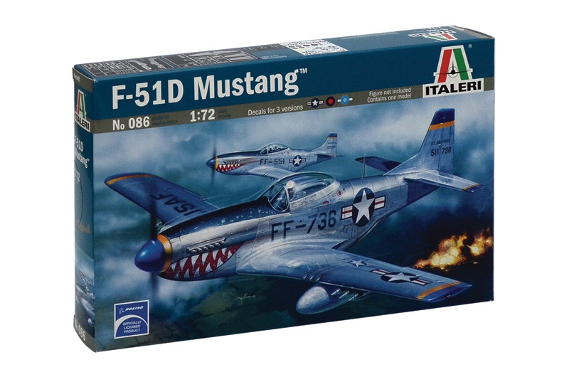 P-51D Mustang. Збірна модель літака. 1/72 ITALERI 086