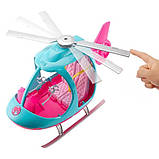 Вертолет Барби Barbie Travel Pink and Blue Helicopter with Spinning Rotors, фото 5