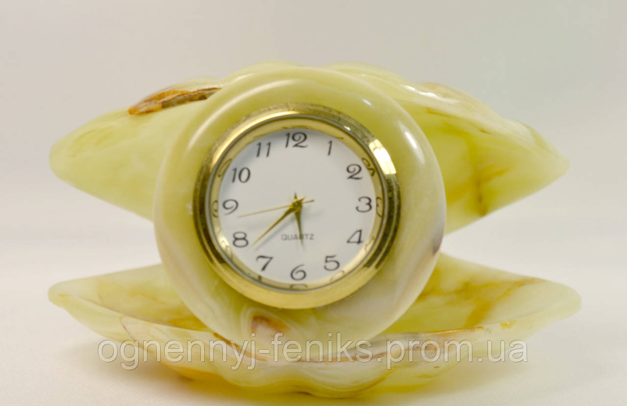 Ракушка часы из натурального камня Оникс - фото 3 - id-p85470070