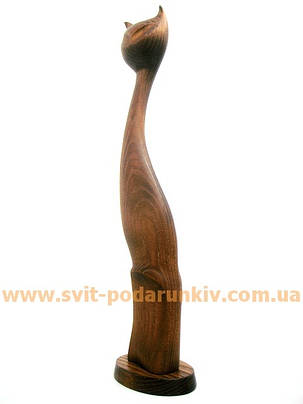 Статуетка Кіт, сувенір із дерева, фото 2