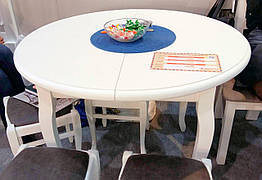 Стіл обідній круглий Ліон Fusion Furniture, колір білий, ваніль, бежевий