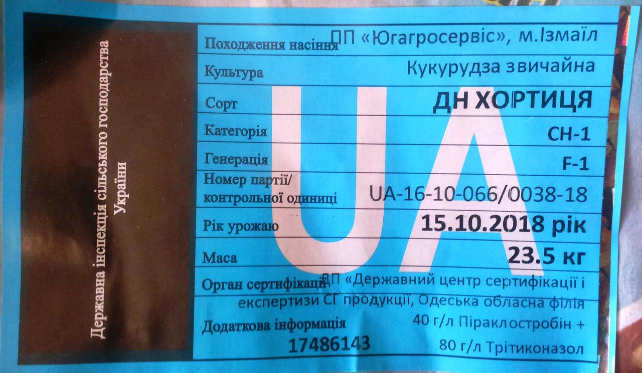 Насіння кукурудзи ДН ХОРТИЦЯ (ФАО 240) 25,8 кг 2021р.у. Югагросервіс, фото 1
