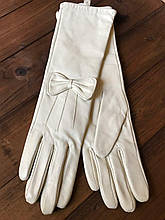 Жіночі рукавички довгі 340мм Середні Шкіряні рукавички з невеликим дефектом