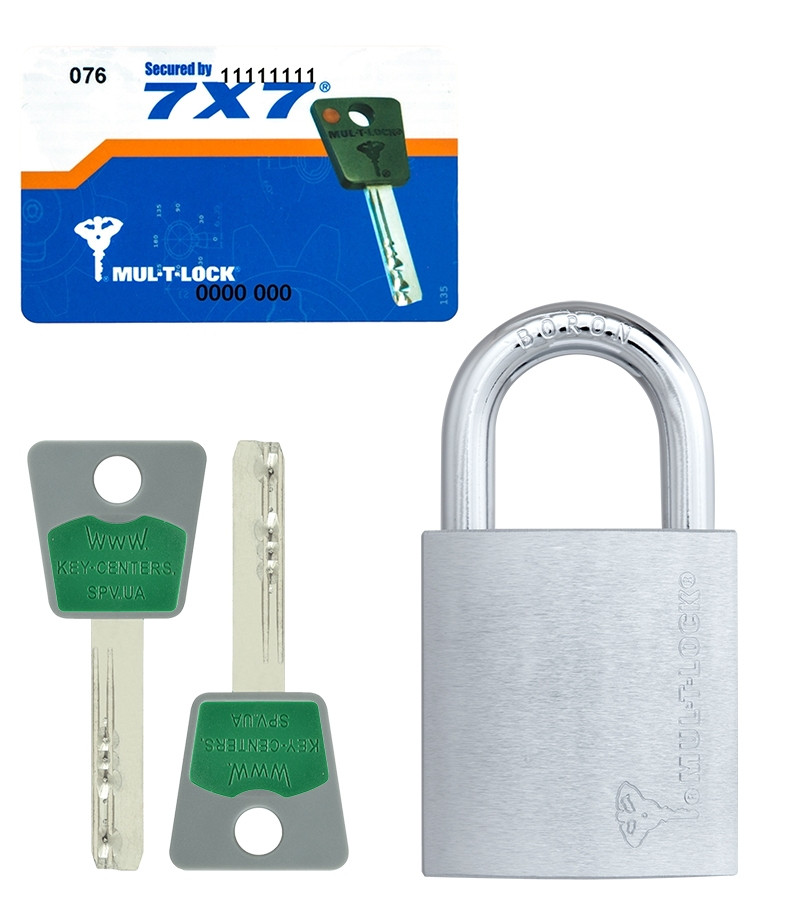 Навесной замок MUL-T-LOCK G47 7x7 0767 2KEY 26.5мм 8мм BOX_M (Израиль) - фото 6 - id-p914806075