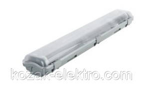 Світильник корпус PROFIX60D IP54 під 2 лампи Т8 60 см LED , фото 1