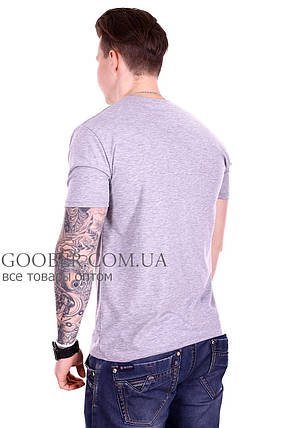Чоловіча однотонна футболка 44/1 Mastif Сірий M, фото 2