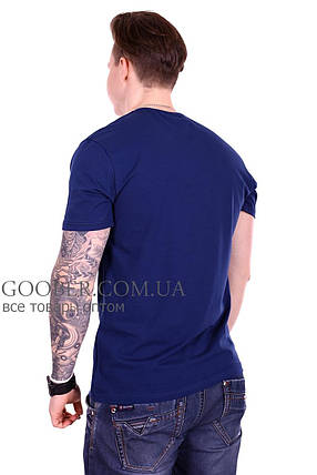 Чоловіча однотонна футболка 44/2 Mastif темно-синій M, фото 2