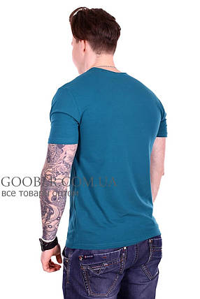 Чоловіча однотонна футболка 44/3 Mastif зелений M, фото 2