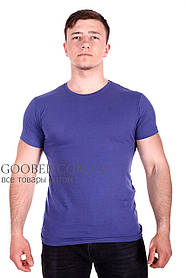 Чоловіча однотонна футболка Belmode синя (f216/1) M