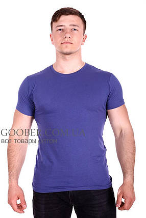 Чоловіча однотонна футболка Belmode синя (f216/1) M, фото 1