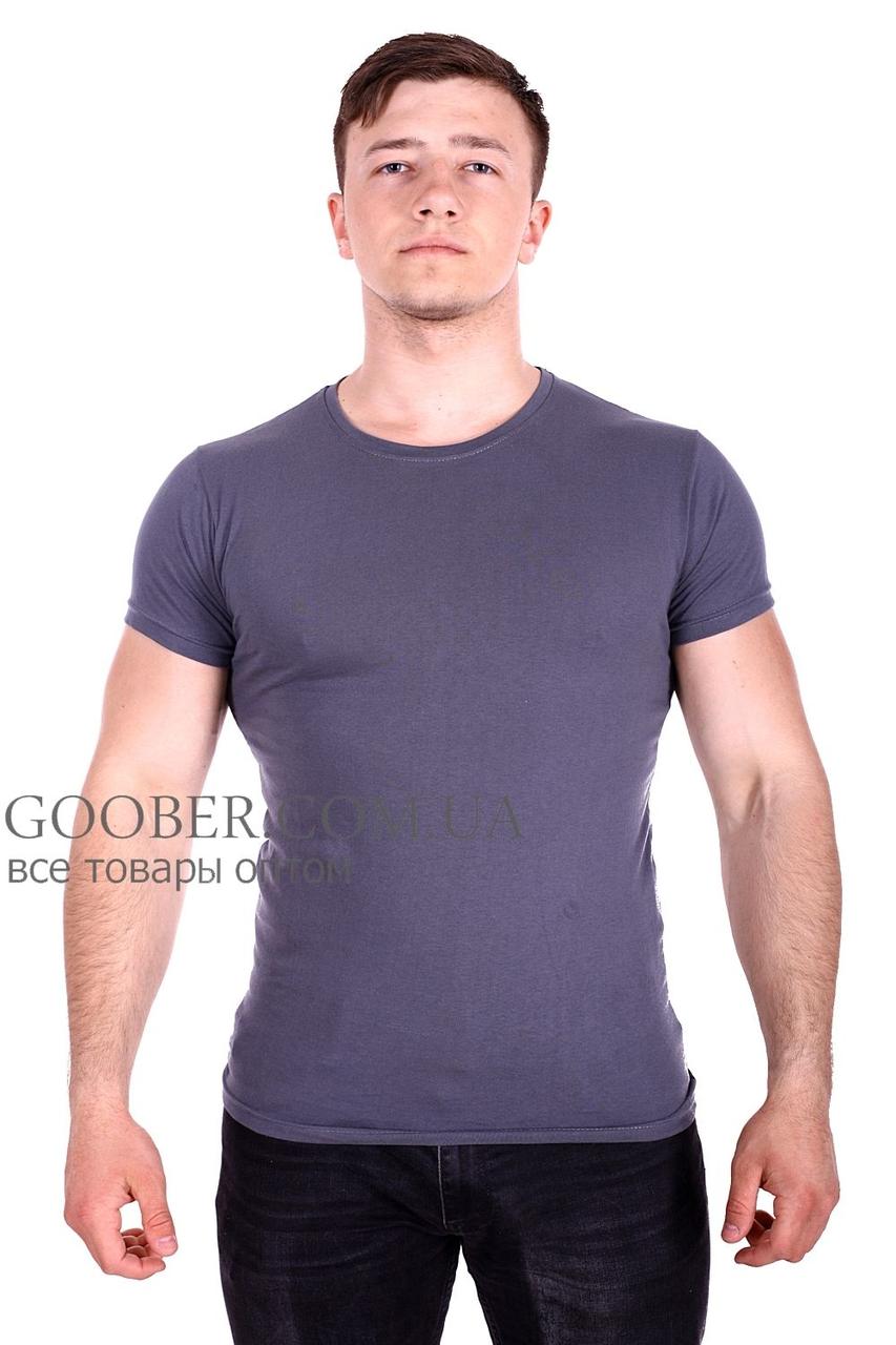 Чоловіча однотонна футболка Belmode темно-сіра (f216/3) M