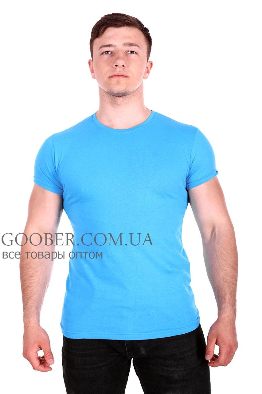 Чоловіча однотонна футболка Belmode блакитна (f216/4) M