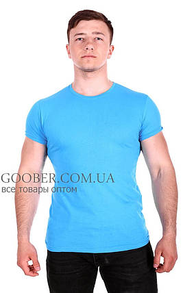 Чоловіча однотонна футболка Belmode блакитна (f216/4) M, фото 1