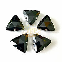 Стрази в ланцюгах Трикутник, розмір 18 мм, колір Jet, 1 шт.