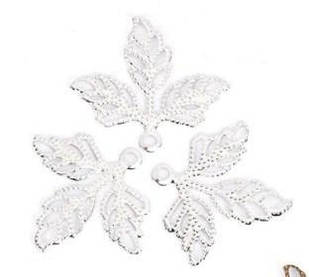 Підвіска листочок набір 20 шт. фурнітура для прикрас, колір срібло