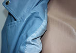 Куртка-косуха коротка жіноча, блакитна, еко-шкіра, фото 5