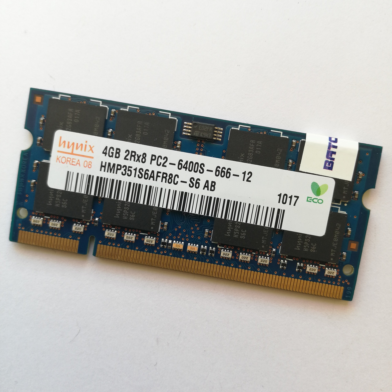 Оперативная память для ноутбука Hynix SODIMM DDR2 4Gb 800MHz 6400s CL6 (HMP351S6AFR8C-S6 AB) Б/У, фото 1