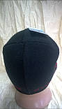 Подростковая шапка одинарная черный с красной полоской, фото 2