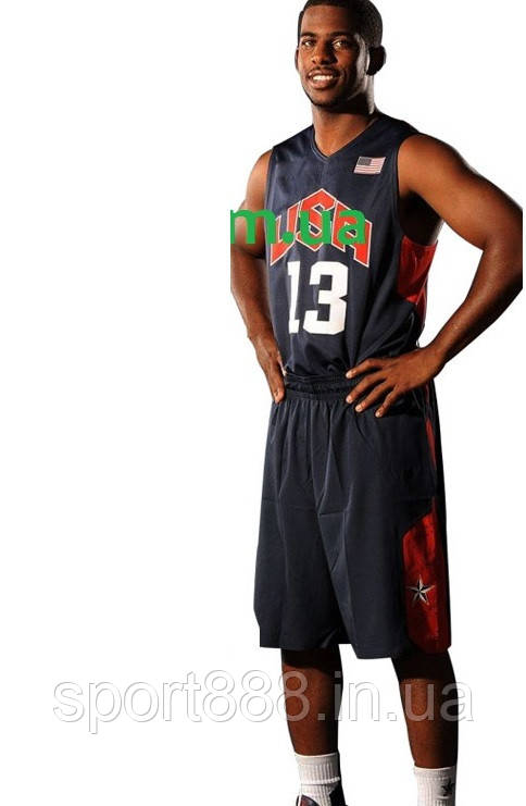 Синя баскетбольна форма Dream Team USA (майка + шорти) команда США, фото 1