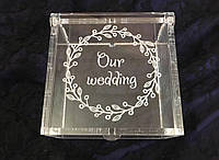 Акрилова скринька для кілець "Our wedding" 10х10х5 см