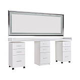 Двомісне робоче дзеркало з тумбами для майстра перукаря АМЕЛІЯ М406, фото 2