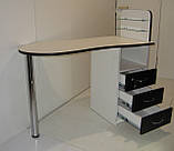 Манікюрний стіл c скляними поличками під лак "Естет №1" для салонів краси, фото 2