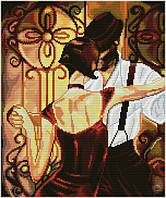 Набор для вышивания крестиком Гламурная женщина и мужчина. Размер: 23,8*28,6 см