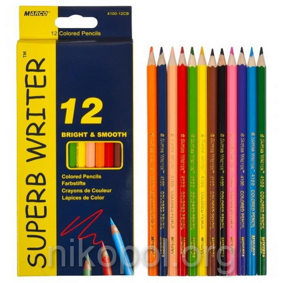 Набір кольорових олівців MARCO Superb Writer 4100-12CB, 12 кольорів