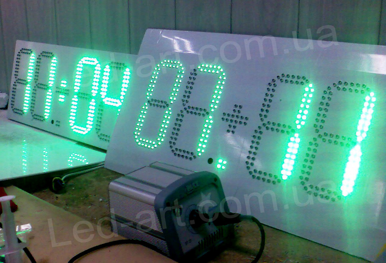 Светодиодные электронные цифровые часы-термометр LED-ART-Clock-750х300-417, led часы-термометр - фото 2 - id-p85555431