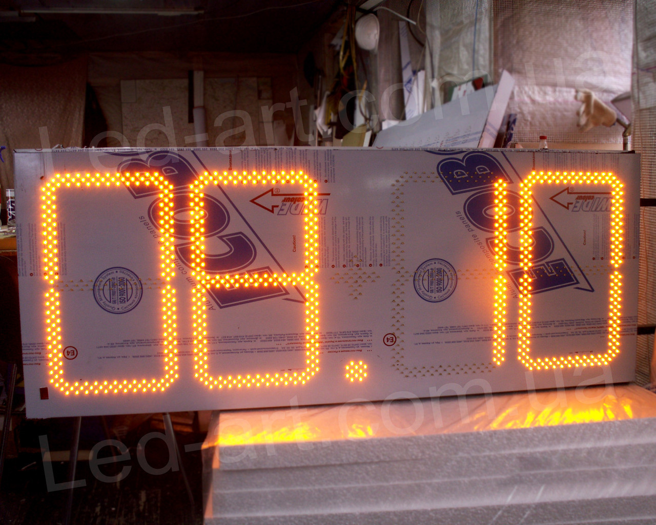 Светодиодные электронные цифровые часы-термометр LED-ART-Clock-750х300-417, led часы-термометр - фото 3 - id-p85555431