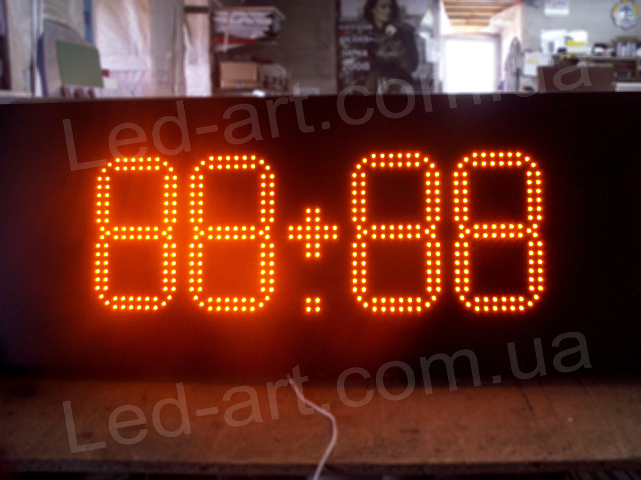 Светодиодные электронные цифровые часы-термометр LED-ART-Clock-750х300-417, led часы-термометр - фото 4 - id-p85555431