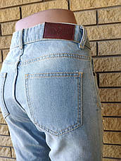 Джинси жіночі коттонові із завищеною талією, з вишивкою MRCN, Туреччина, фото 4