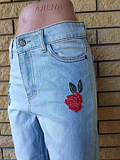 Джинси жіночі котонові із завищеною талією, з вишивкою OZO JEANS, Туреччина, фото 5