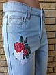 Джинси жіночі котонові із завищеною талією, з вишивкою OZO JEANS, Туреччина, фото 6