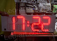 Светодиодные электронные цифровые часы-термометр LED-ART-Clock-950х350-472, led часы-термометр