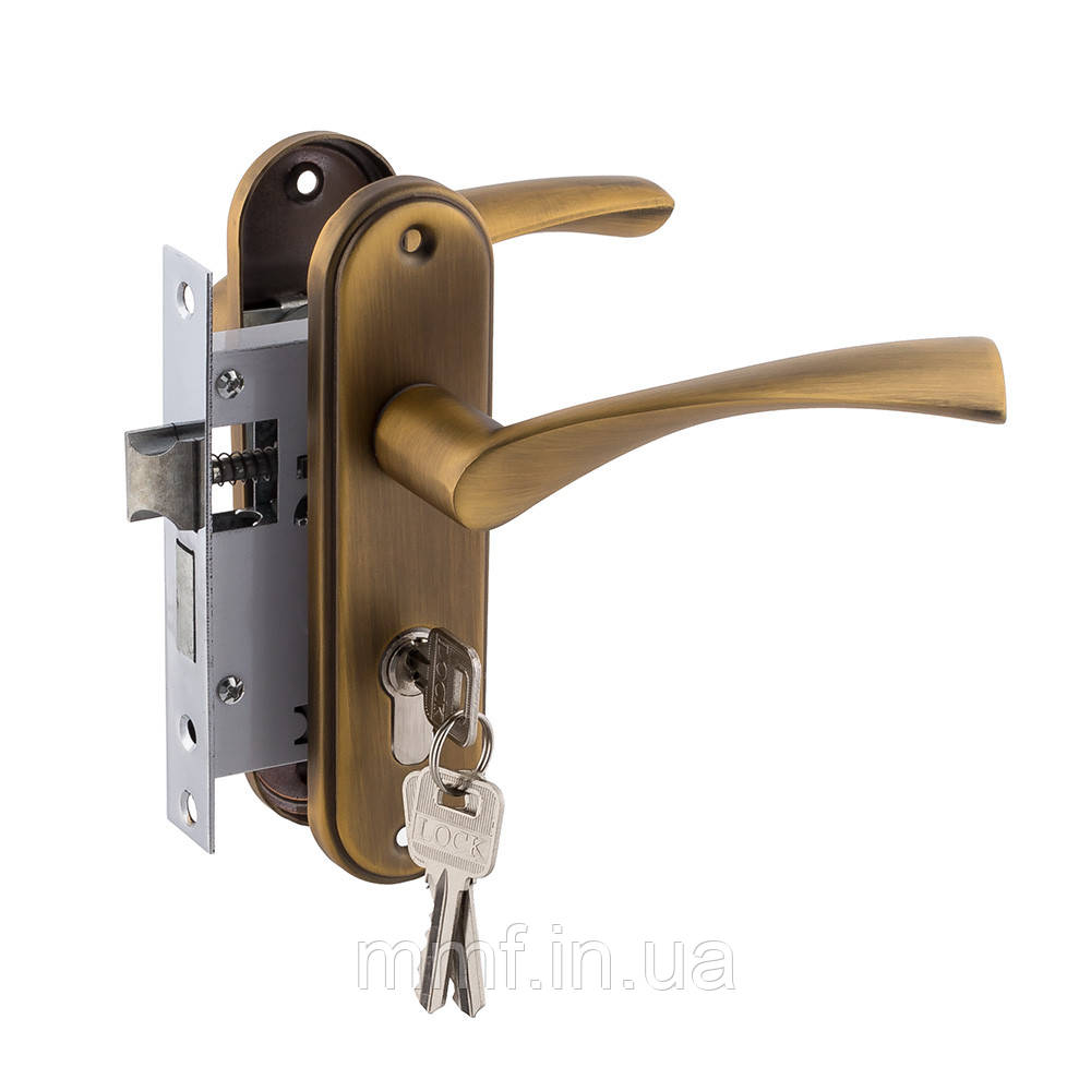 Замок врізний з ключами, для дерев'яних дверей FZB ET-71157