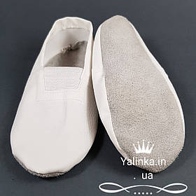 Дитячі чешки з шкіряною підошвою (білі з чорною підошвою)