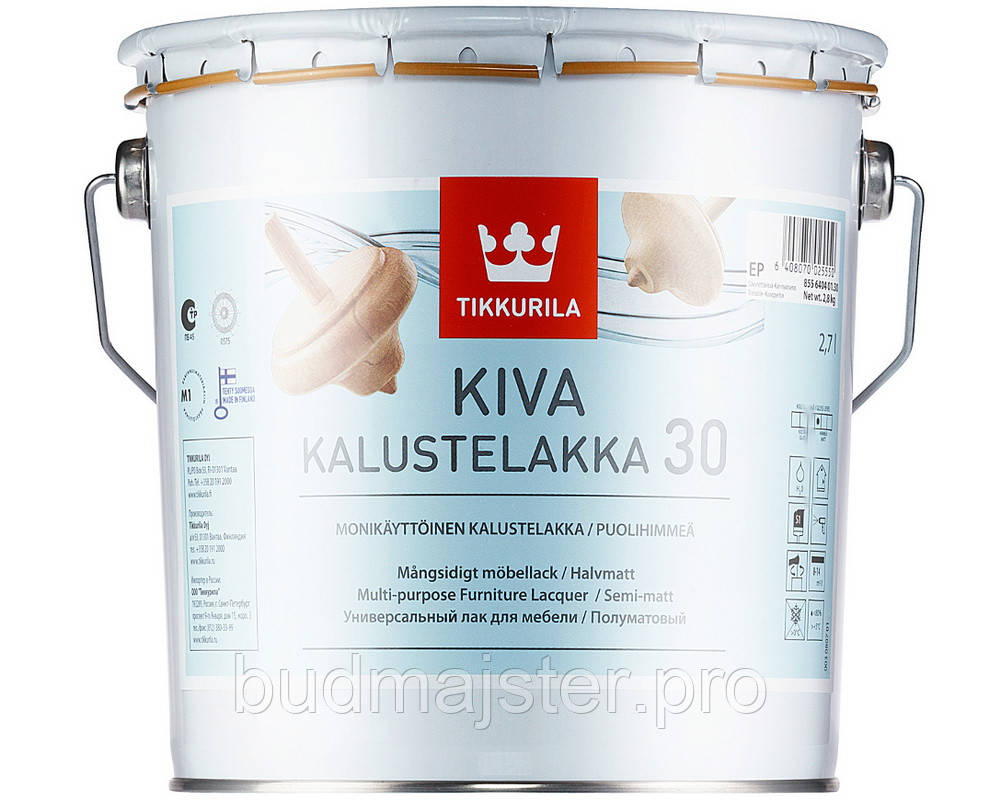 Лак Tikkurila Ківа півматовий, 0,9 л