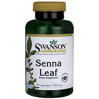 Слабительное средство, Сенна, Swanson, Senna Leaf, 500 мг, 100 капсул
