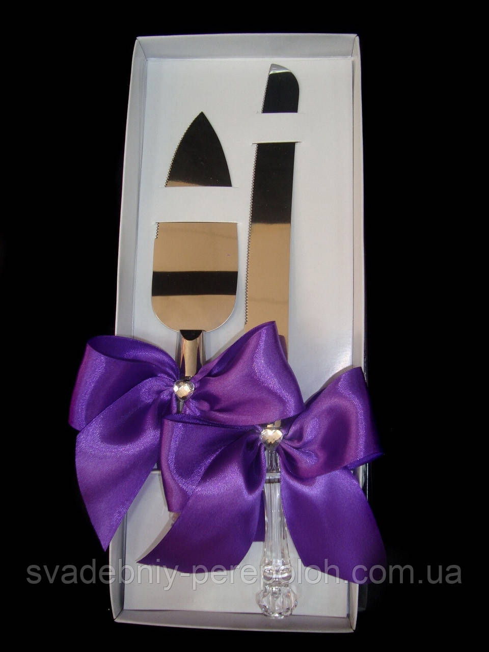 Нож и лопатка для свадебного торта "Классика" фиолет - фото 1 - id-p752002786