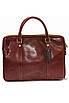 Ділова шкіряна сумка портфель для документів і ноутбука з наплечним ременем руда, фото 3