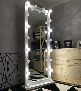 Дзеркало PAKS для перукарів у салоні краси Робоче дзеркало на колесах з підсвічуванням на повний зріст М-610(18)