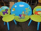 Набір дитячих меблів «Сафарі» Е 03-1145 круглий столик і два стільці. КИЇВ, фото 6