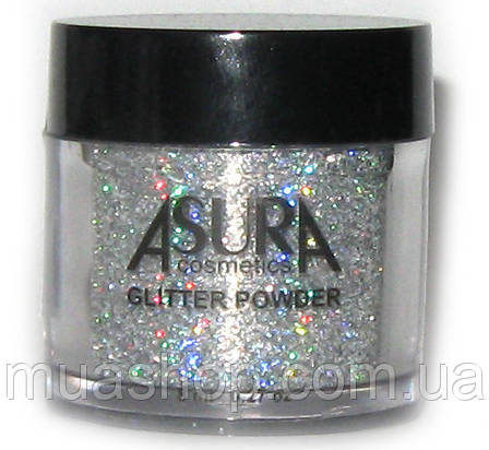 Глітери розсипчасті AsurA cosmetics 01 Silver Rainbow, фото 2