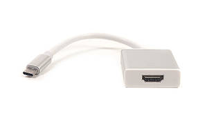 Кабель-перехідник PowerPlant HDMI female - USB Type-C, 0.15 м, Blister