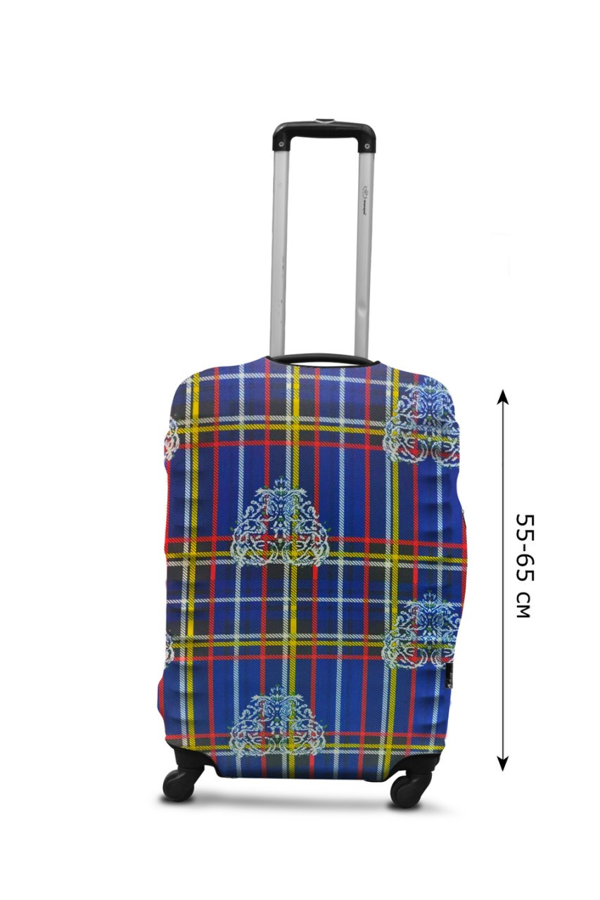 Чохол для валізи Coverbag дайвінг M клітина різнобарвний